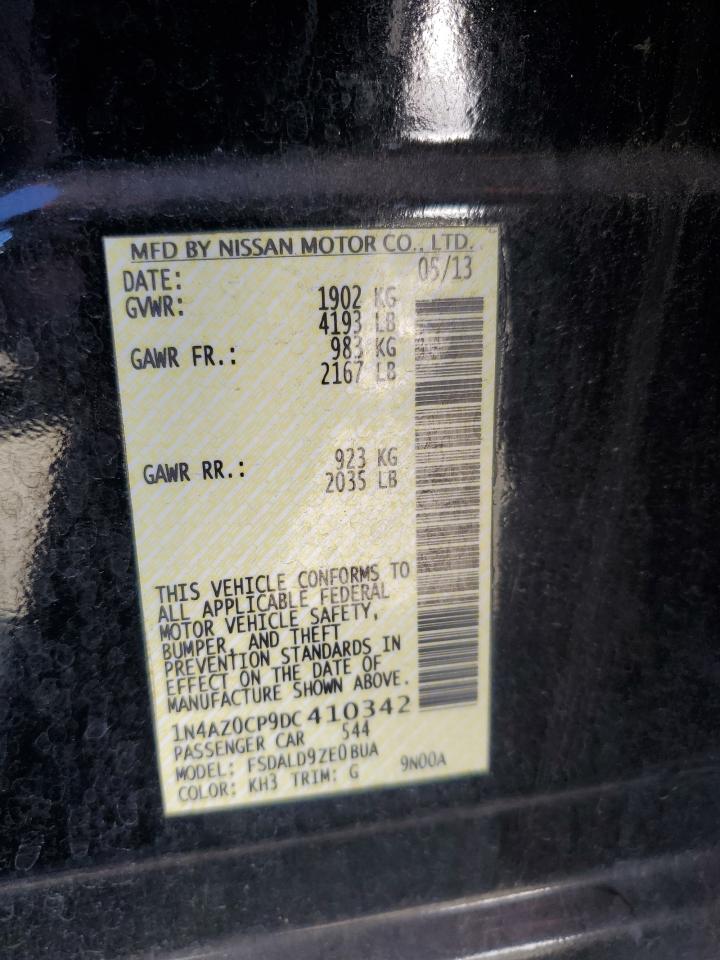 2013 Nissan Leaf S VIN: 1N4AZ0CP9DC410342 Lot: 85362285