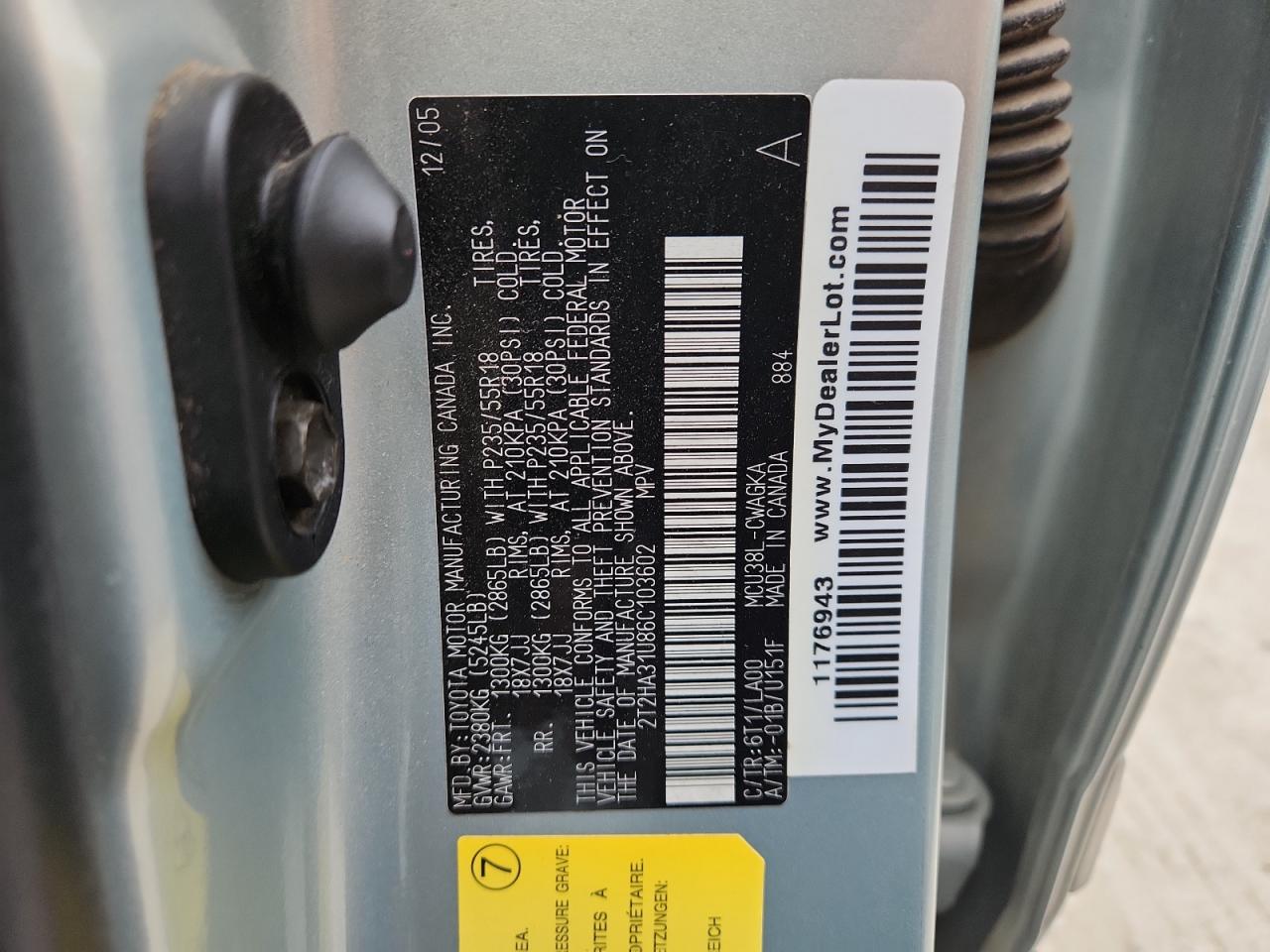 2006 Lexus Rx 330 VIN: 2T2HA31U86C103602 Lot: 90067745