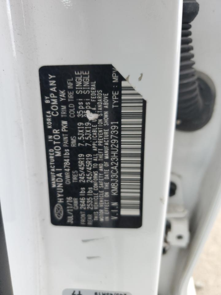 2017 Hyundai Tucson Limited VIN: KM8J3CA23HU297391 Lot: 86215435