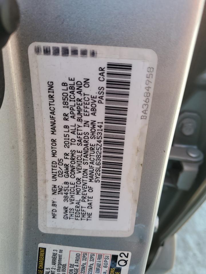 2005 Pontiac Vibe VIN: 5Y2SL63825Z453141 Lot: 86228075