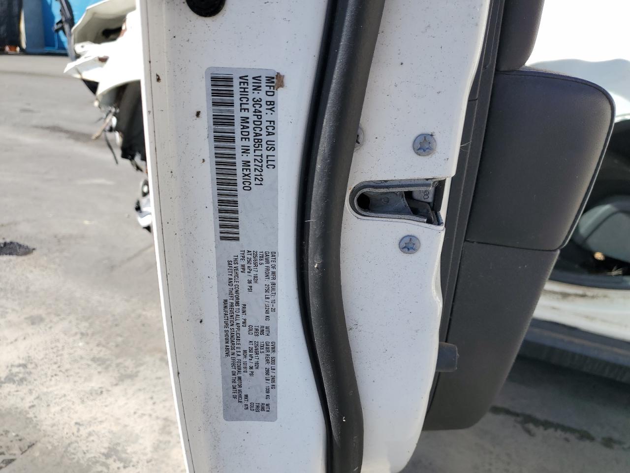 2020 Dodge Journey Se VIN: 3C4PDCAB5LT272121 Lot: 86326775