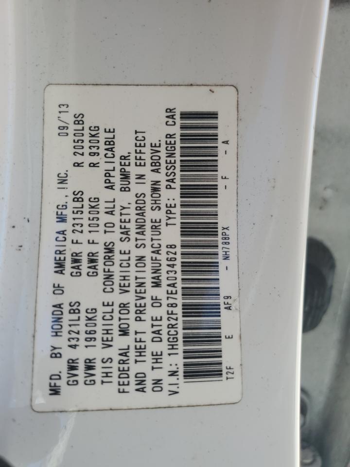 2014 Honda Accord Exl VIN: 1HGCR2F87EA034628 Lot: 86443665