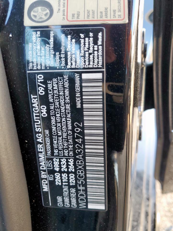 2011 Mercedes-Benz E 350 VIN: WDDHF5GBXBA324792 Lot: 82745735