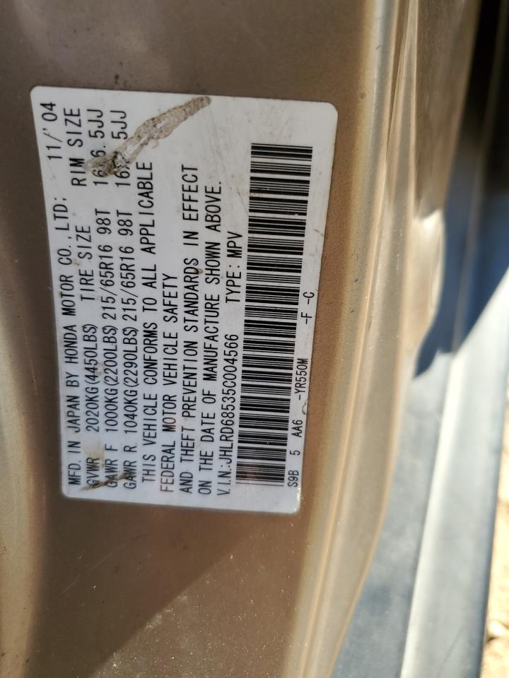 2005 Honda Cr-V Lx VIN: JHLRD68535C004566 Lot: 86790665