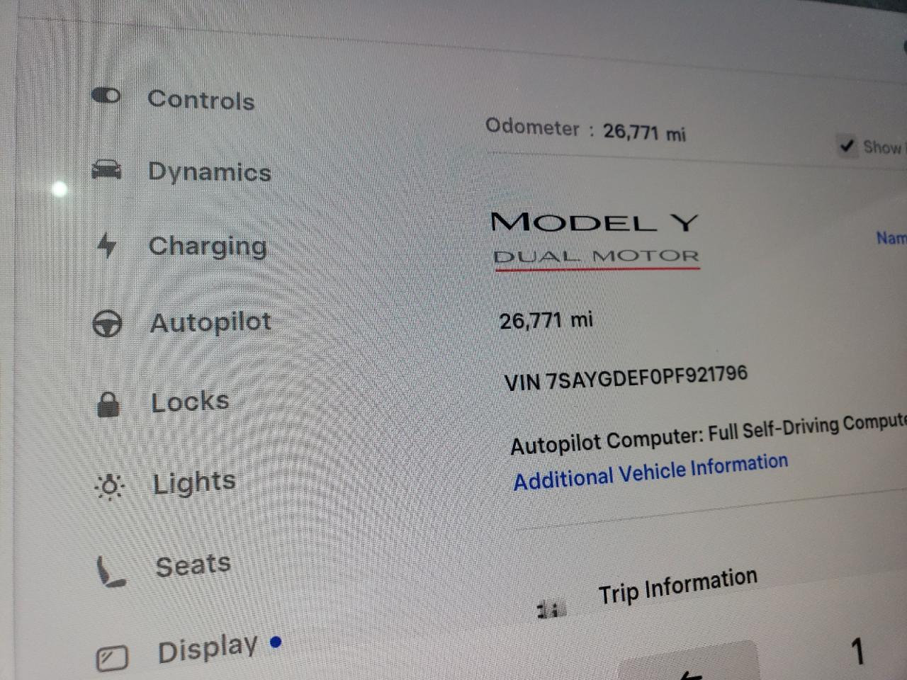 2023 Tesla Model Y VIN: 7SAYGDEF0PF921796 Lot: 90280505