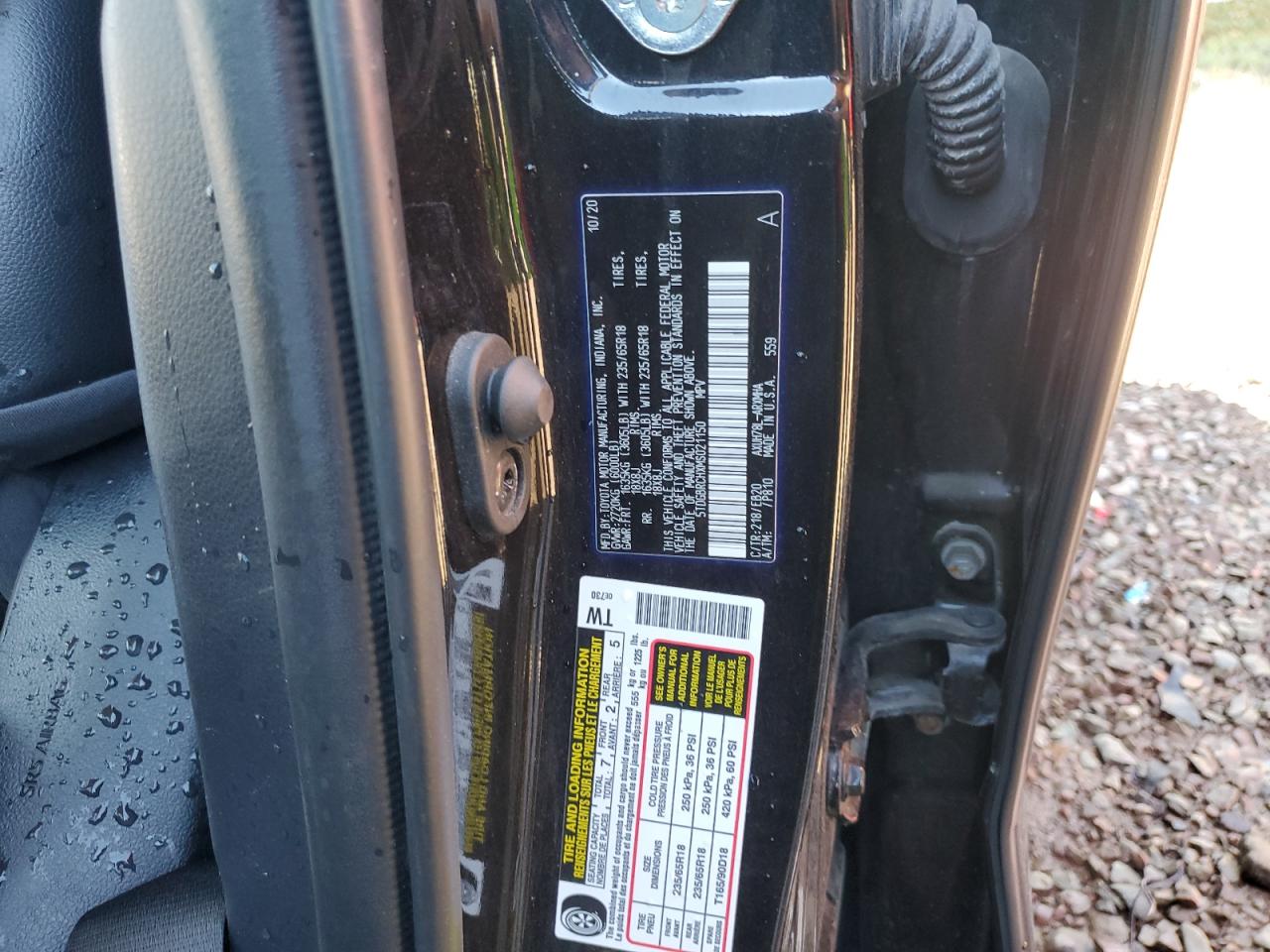 2021 Toyota Highlander Hybrid Xle VIN: 5TDGBRCHXMS021150 Lot: 85159935