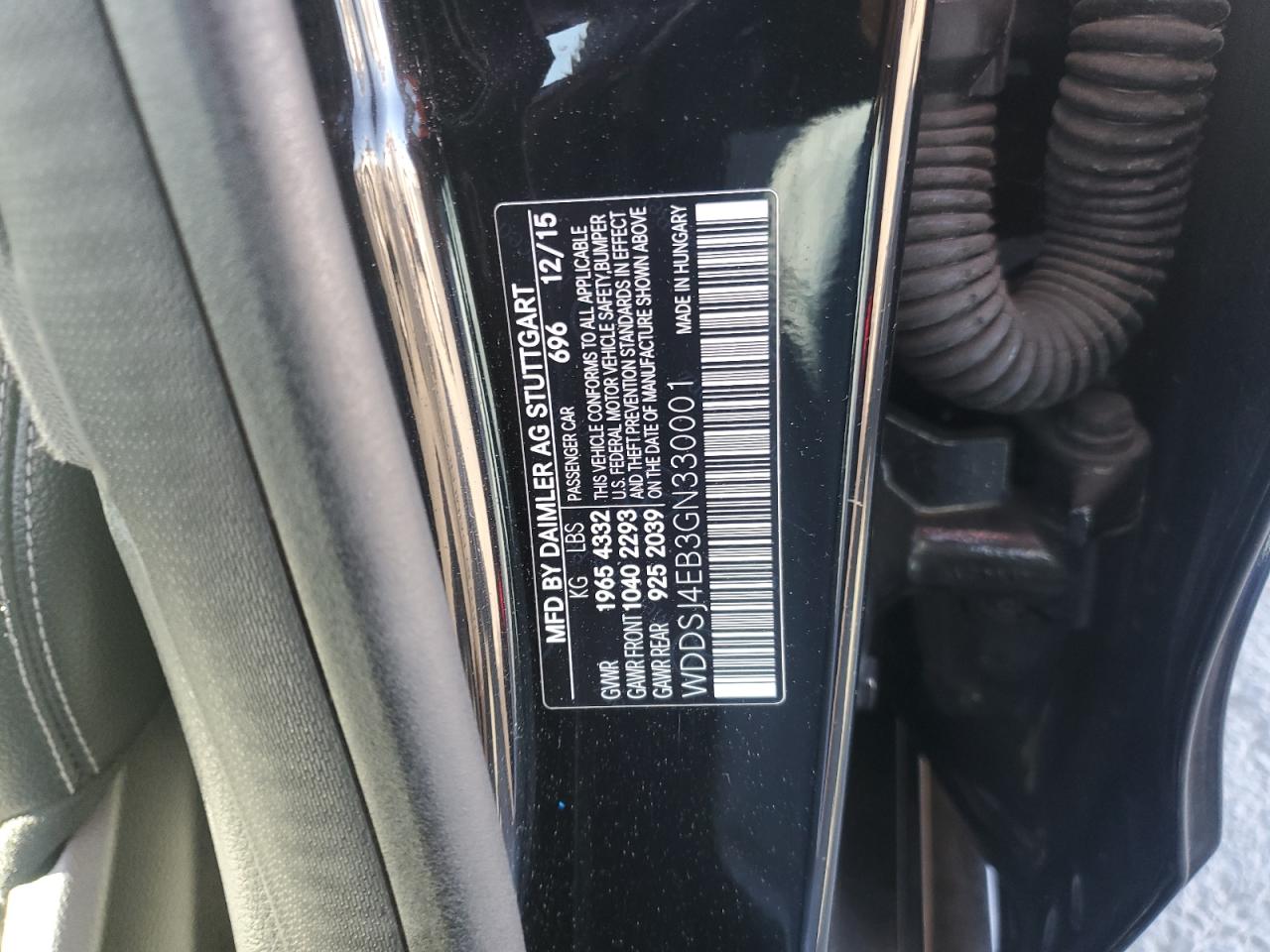 2016 Mercedes-Benz Cla 250 VIN: WDDSJ4EB3GN330001 Lot: 82355935