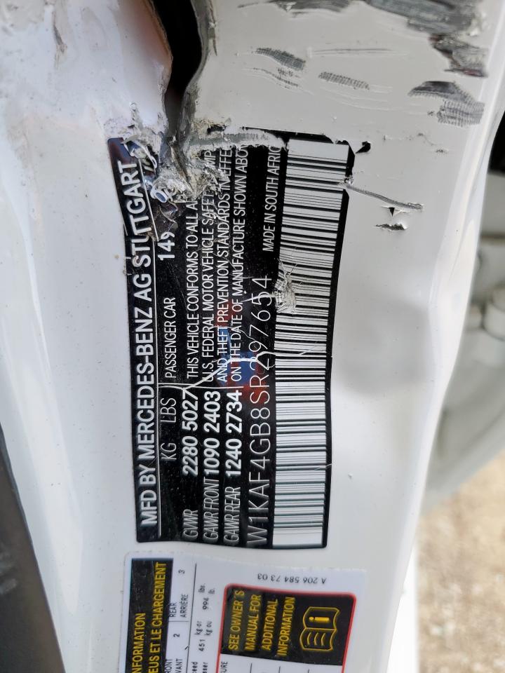 2025 Mercedes-Benz C 300 VIN: W1KAF4GB8SR297654 Lot: 87447265