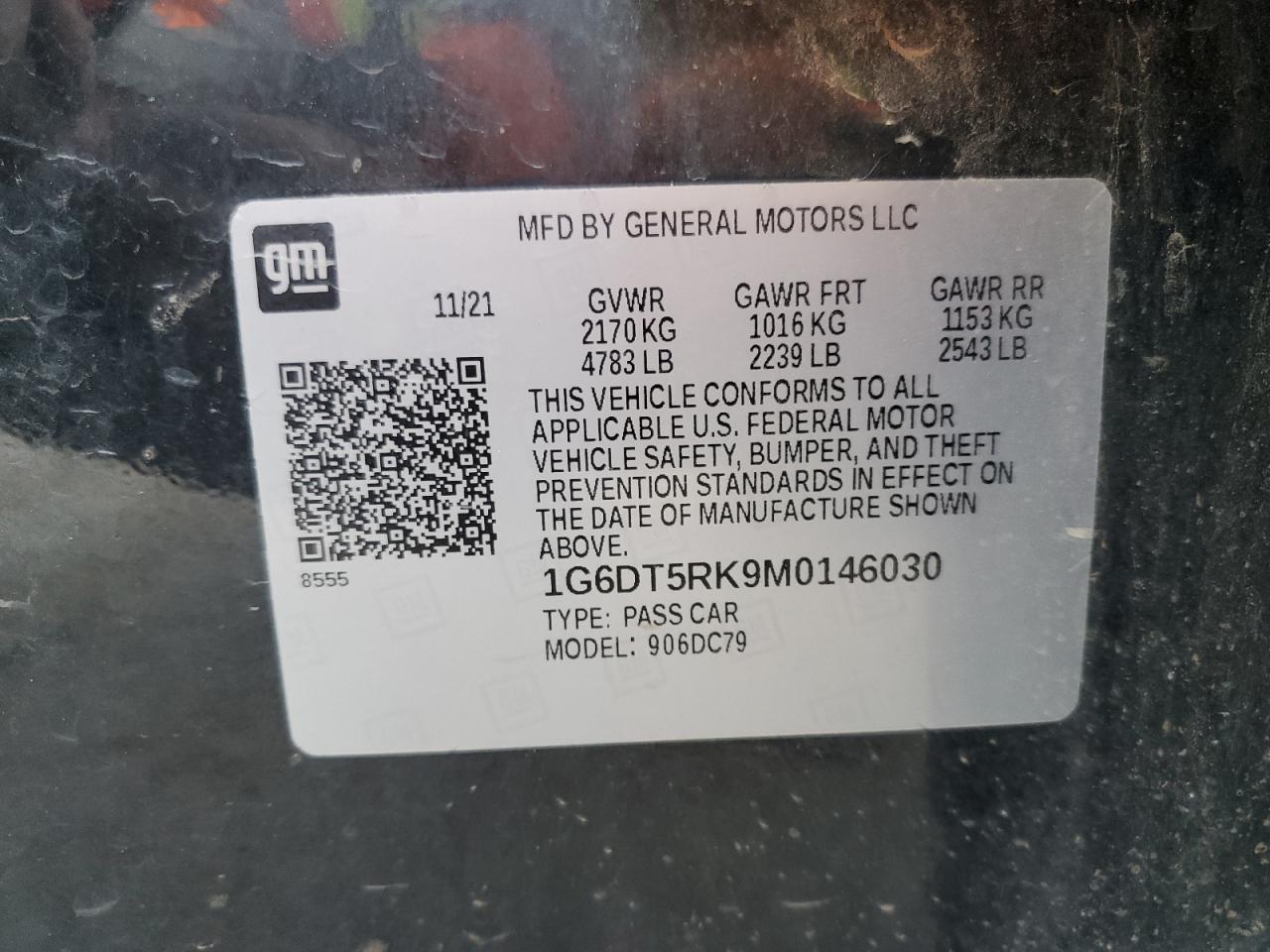 2021 Cadillac Ct5 Premium Luxury VIN: 1G6DT5RK9M0146030 Lot: 85896915