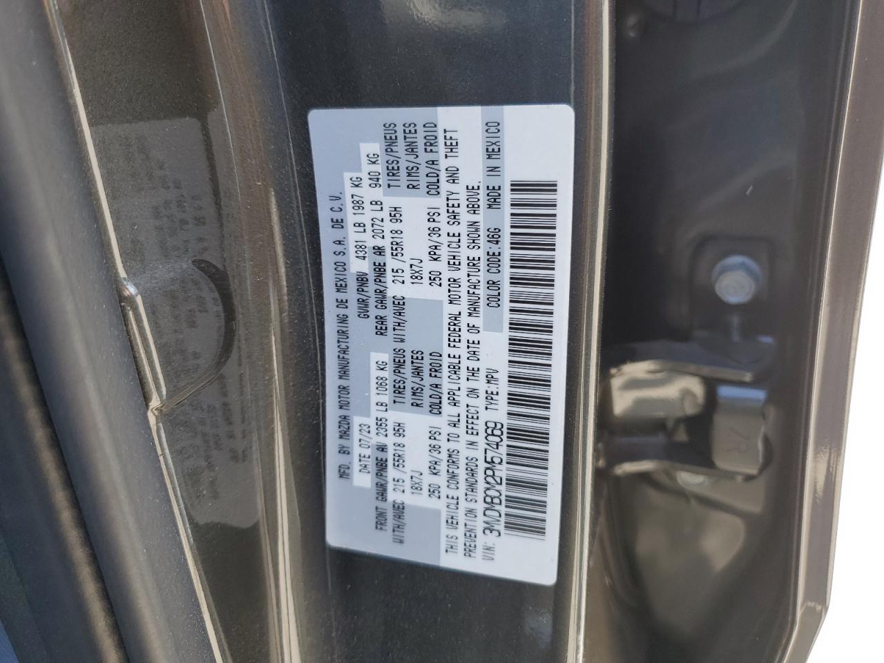 2023 Mazda Cx-30 Preferred VIN: 3MVDMBCM2PM574069 Lot: 85320085