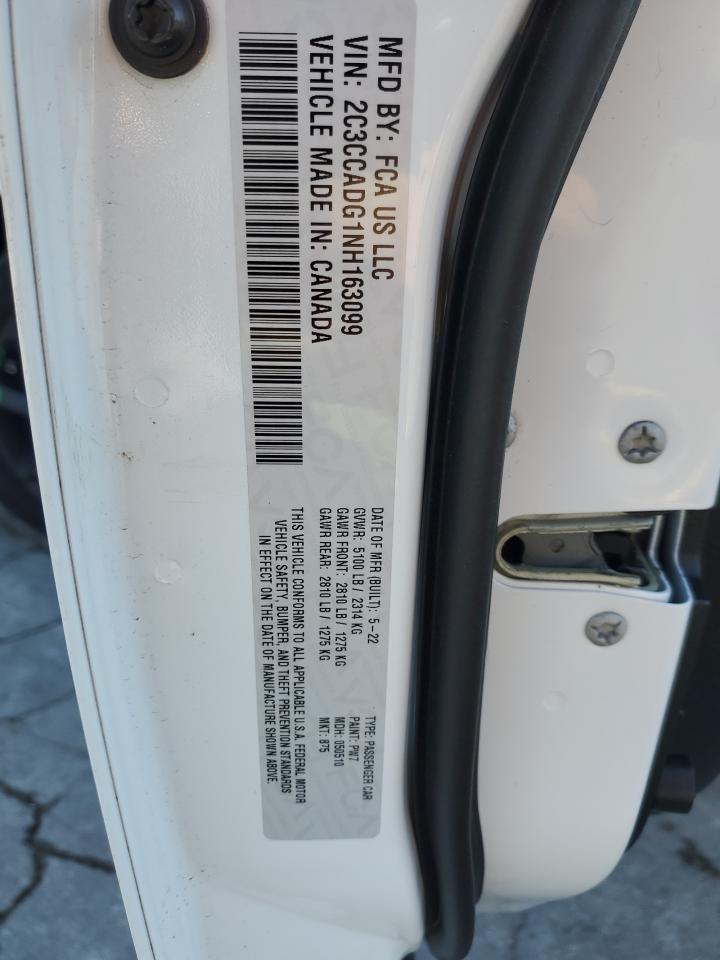 2022 Chrysler 300 Touring L VIN: 2C3CCADG1NH163099 Lot: 90741635