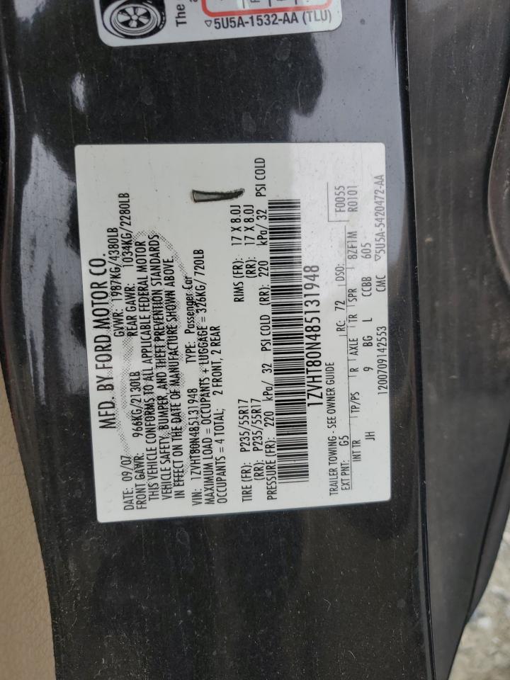 2008 Ford Mustang VIN: 1ZVHT80N485131948 Lot: 81934175