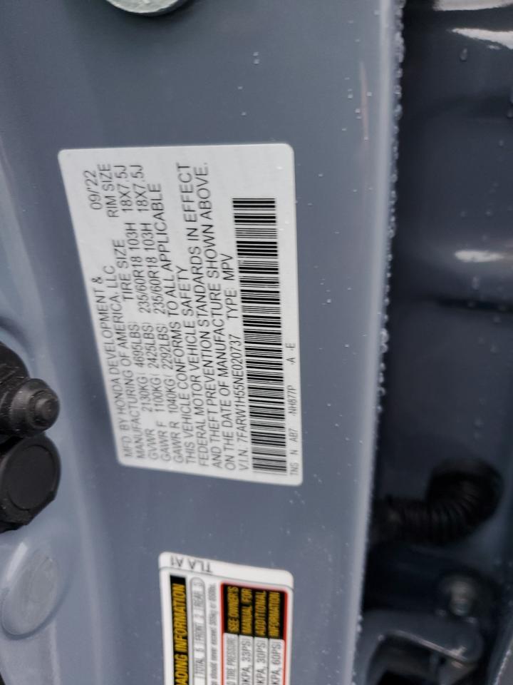 2022 Honda Cr-V Ex VIN: 7FARW1H55NE020737 Lot: 87128665