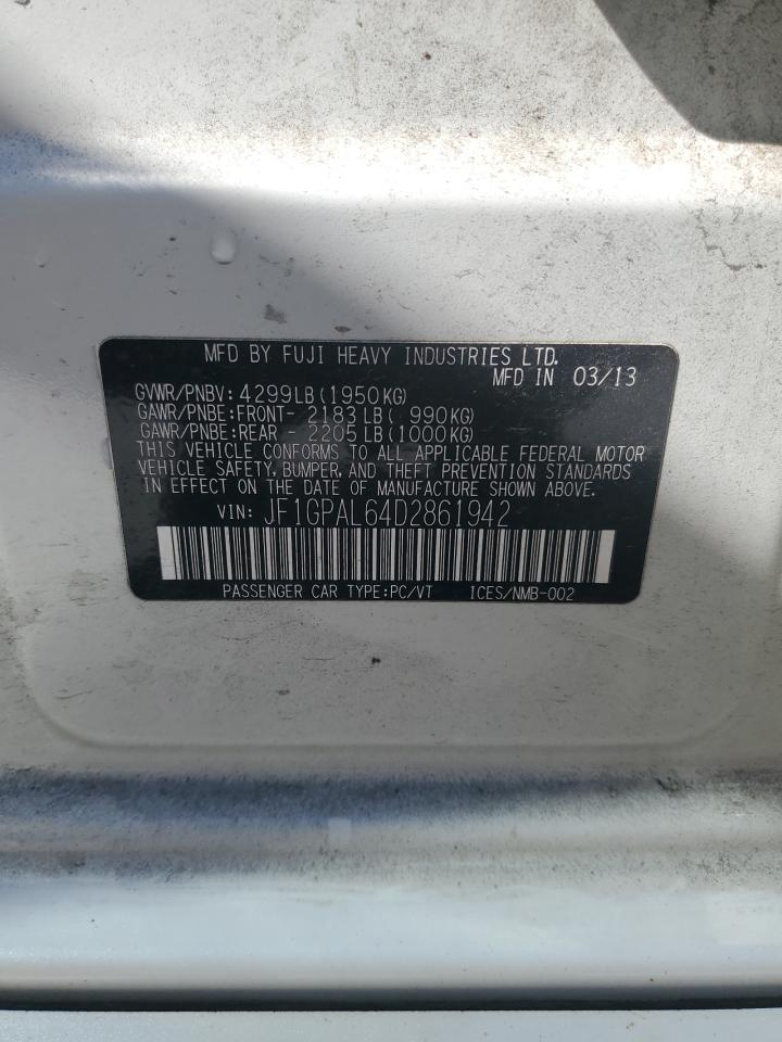 2013 Subaru Impreza Sport Premium VIN: JF1GPAL64D2861942 Lot: 85549005