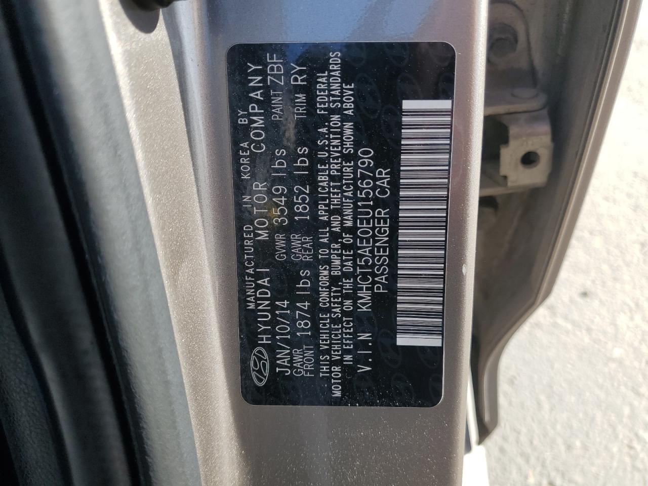 2014 Hyundai Accent Gls VIN: KMHCT5AE0EU156790 Lot: 90350585