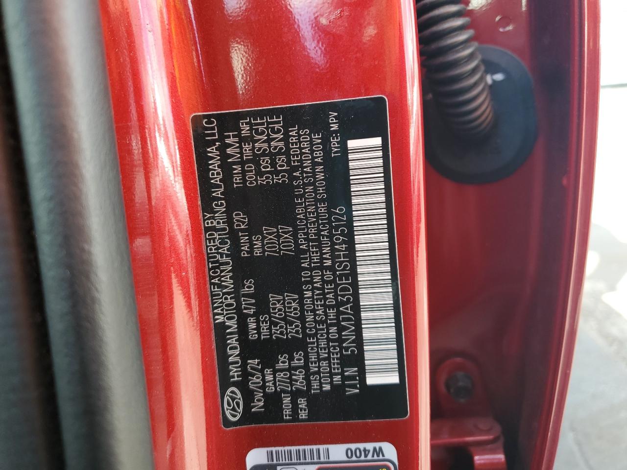 2025 Hyundai Tucson Se VIN: 5NMJA3DE1SH495126 Lot: 85783925