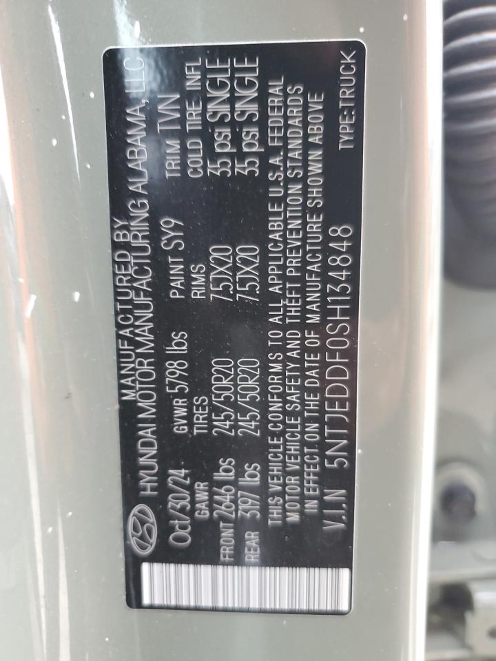 2025 Hyundai Santa Cruz Limited VIN: 5NTJEDDF0SH134848 Lot: 90325815