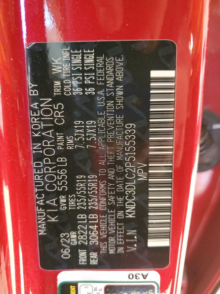 2023 Kia Ev6 Light VIN: KNDC3DLC2P5155339 Lot: 86192475