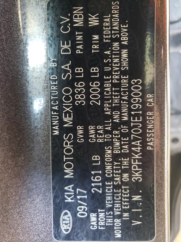 2018 Kia Forte Lx VIN: 3KPFK4A70JE199003 Lot: 84219205