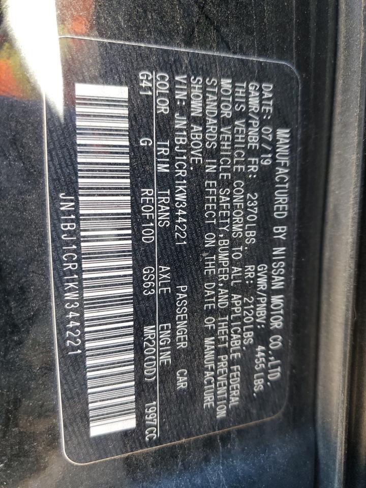 2019 Nissan Rogue Sport S VIN: JN1BJ1CR1KW344221 Lot: 85890245