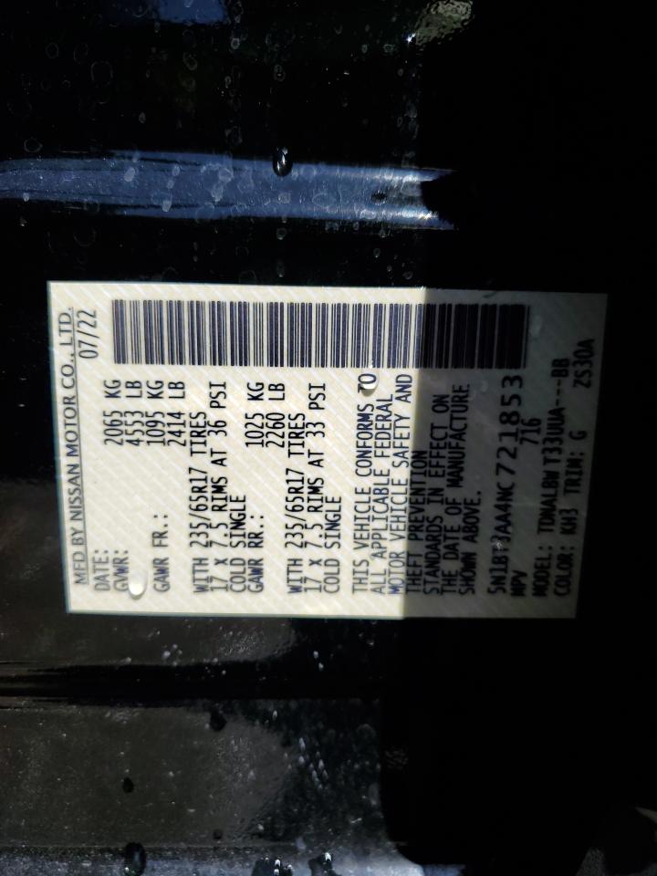 2022 Nissan Rogue S VIN: 5N1BT3AA4NC721853 Lot: 85492575