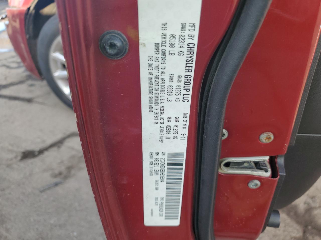 2011 Chrysler 300 Limited VIN: 2C3CA5CG6BH535904 Lot: 89491775