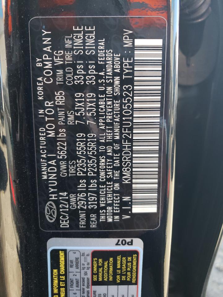 2015 Hyundai Santa Fe Gls VIN: KM8SRDHF2FU105523 Lot: 82432355