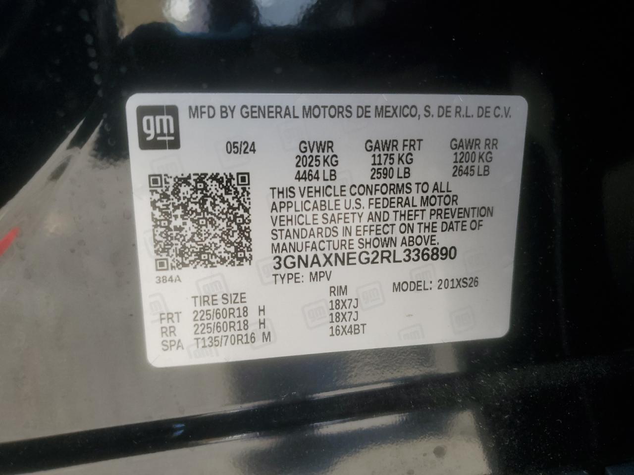 2024 Chevrolet Equinox Premier VIN: 3GNAXNEG2RL336890 Lot: 86475675