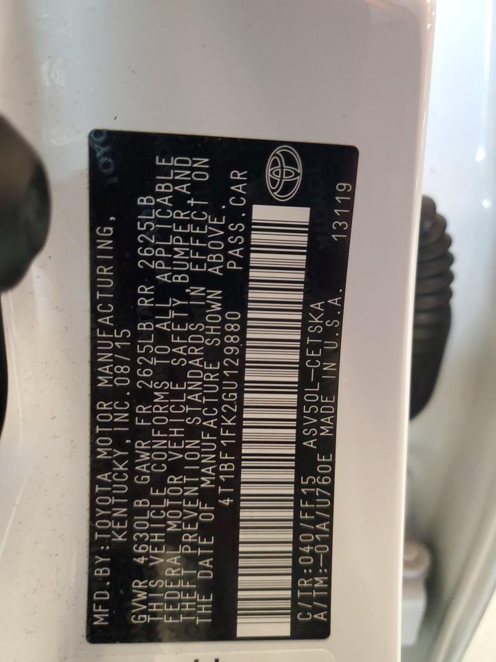 2016 Toyota Camry Le VIN: 4T1BF1FK2GU129880 Lot: 81965345