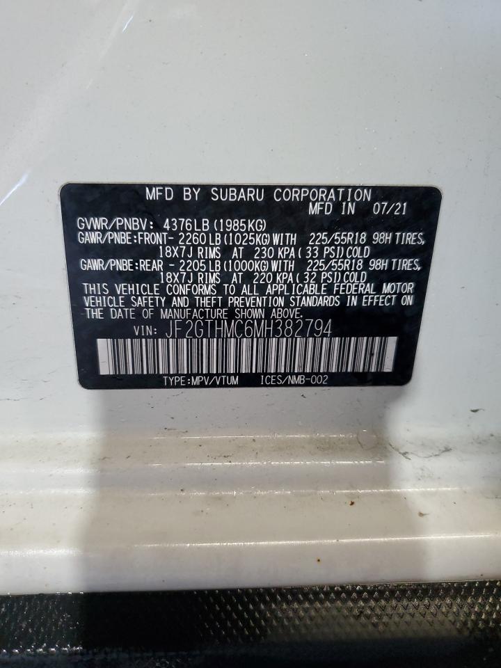 2021 Subaru Crosstrek Limited VIN: JF2GTHMC6MH382794 Lot: 85758995