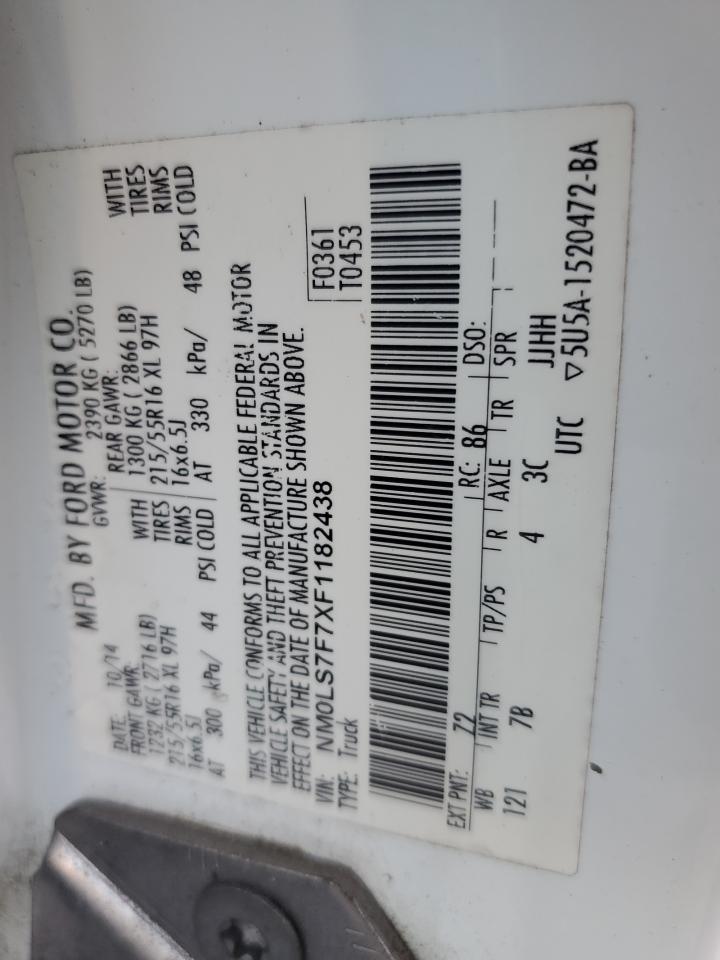 2015 Ford Transit Connect Xlt VIN: NM0LS7F7XF1182438 Lot: 87404685