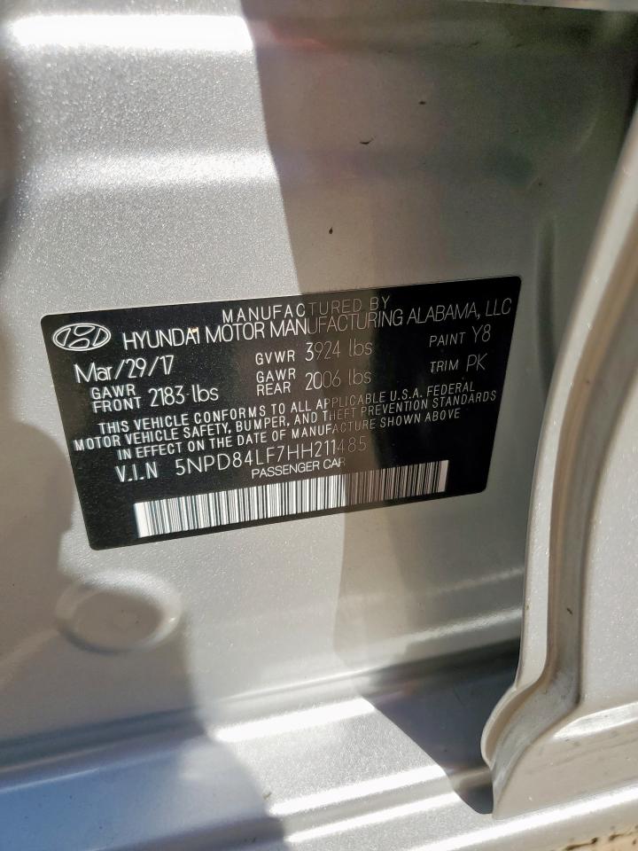 2017 Hyundai Elantra Se VIN: 5NPD84LF7HH211485 Lot: 82305285