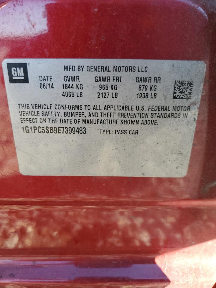 2014 Chevrolet Cruze Lt VIN: 1G1PC5SB9E7399483 Lot: 82353775