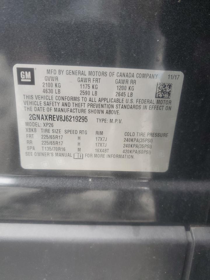 2018 Chevrolet Equinox Ls VIN: 2GNAXREV8J6219295 Lot: 82444505