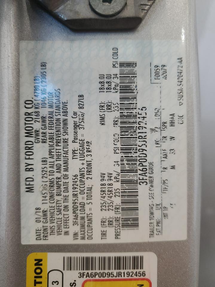 2018 Ford Fusion Titanium/Platinum VIN: 3FA6P0D95JR192456 Lot: 85677655