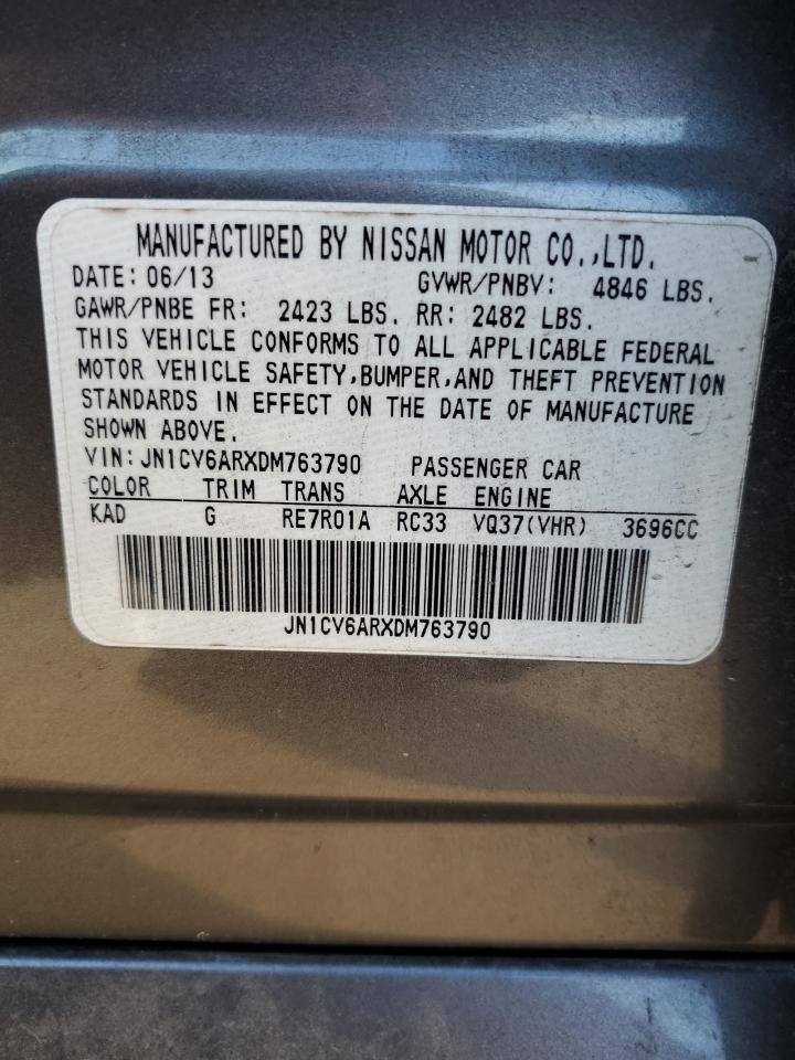 2013 Infiniti G37 VIN: JN1CV6ARXDM763790 Lot: 82590505