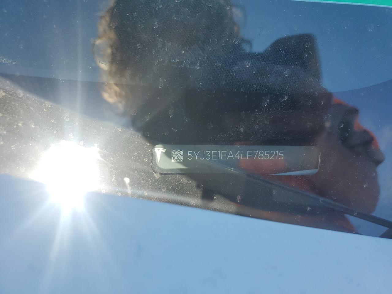2020 Tesla Model 3 VIN: 5YJ3E1EA4LF785215 Lot: 87452125