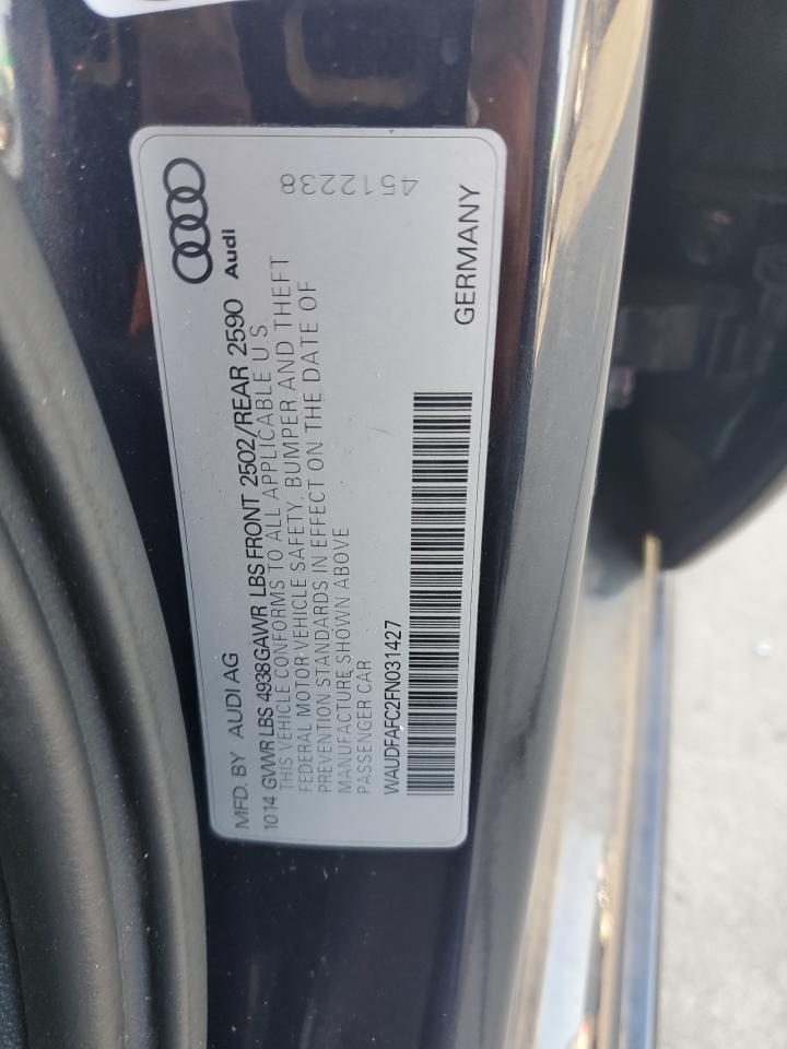 2015 Audi A6 Premium Plus VIN: WAUDFAFC2FN031427 Lot: 82680885