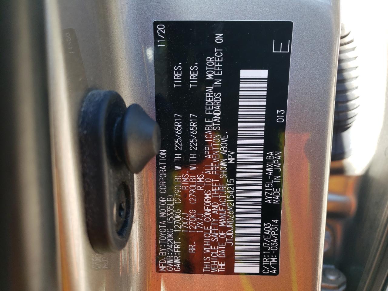 2021 Lexus Nx 300H Base VIN: JTJDJRDZ6M2154215 Lot: 82380785