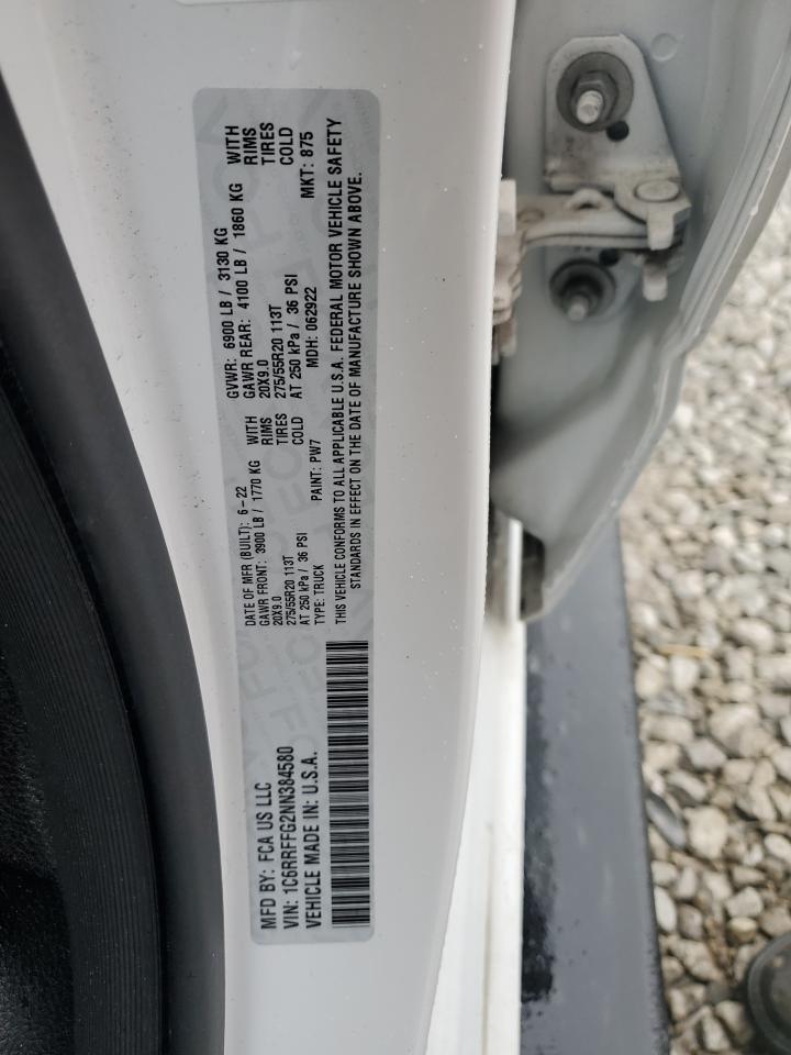 2022 Ram 1500 Big Horn/Lone Star VIN: 1C6RRFFG2NN384580 Lot: 85284775