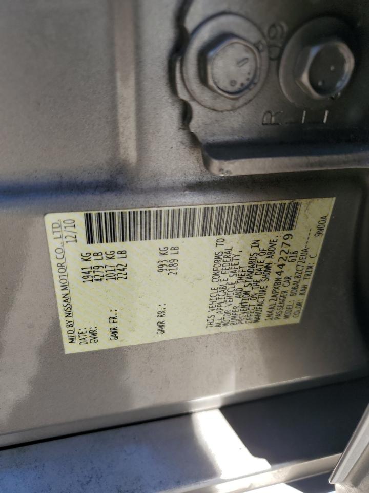 2011 Nissan Altima Base VIN: 1N4AL2APXBN442279 Lot: 81759695