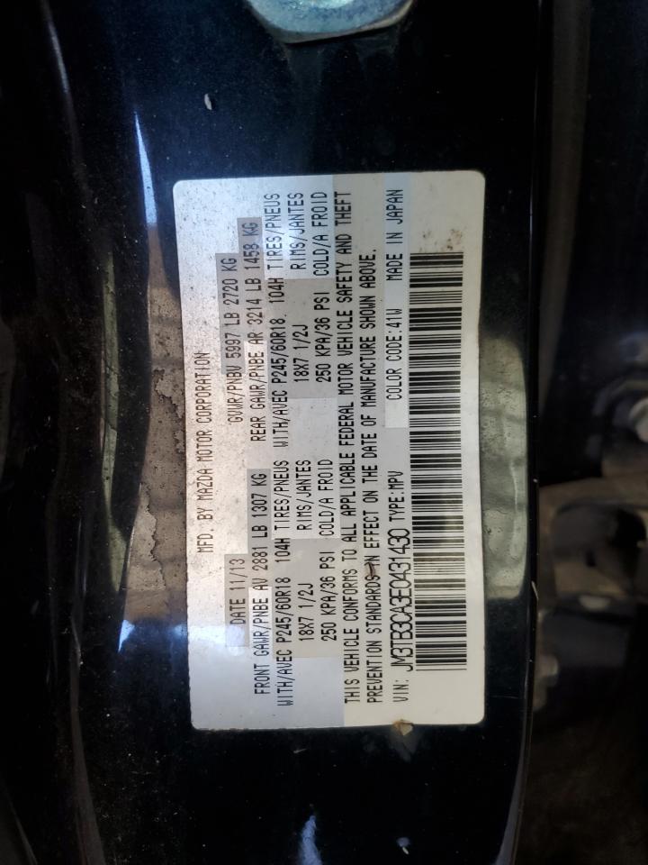 2014 Mazda Cx-9 Touring VIN: JM3TB3CA3E0431430 Lot: 90882645