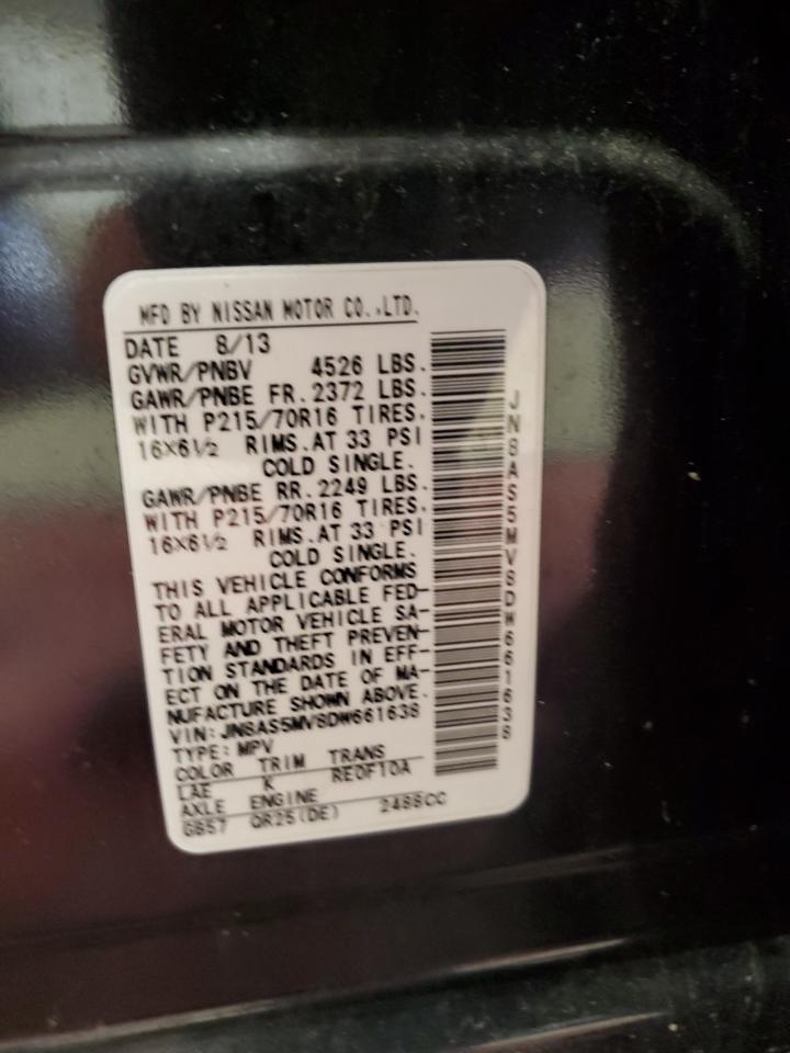 2013 Nissan Rogue S VIN: JN8AS5MV8DW661638 Lot: 85353915