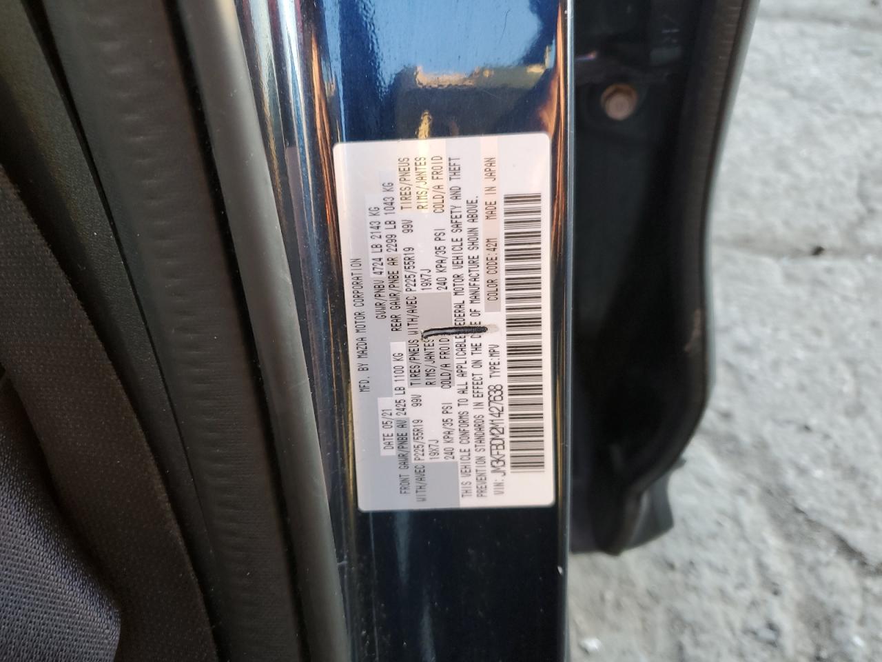 2021 Mazda Cx-5 Grand Touring VIN: JM3KFBDM2M1427638 Lot: 82315715