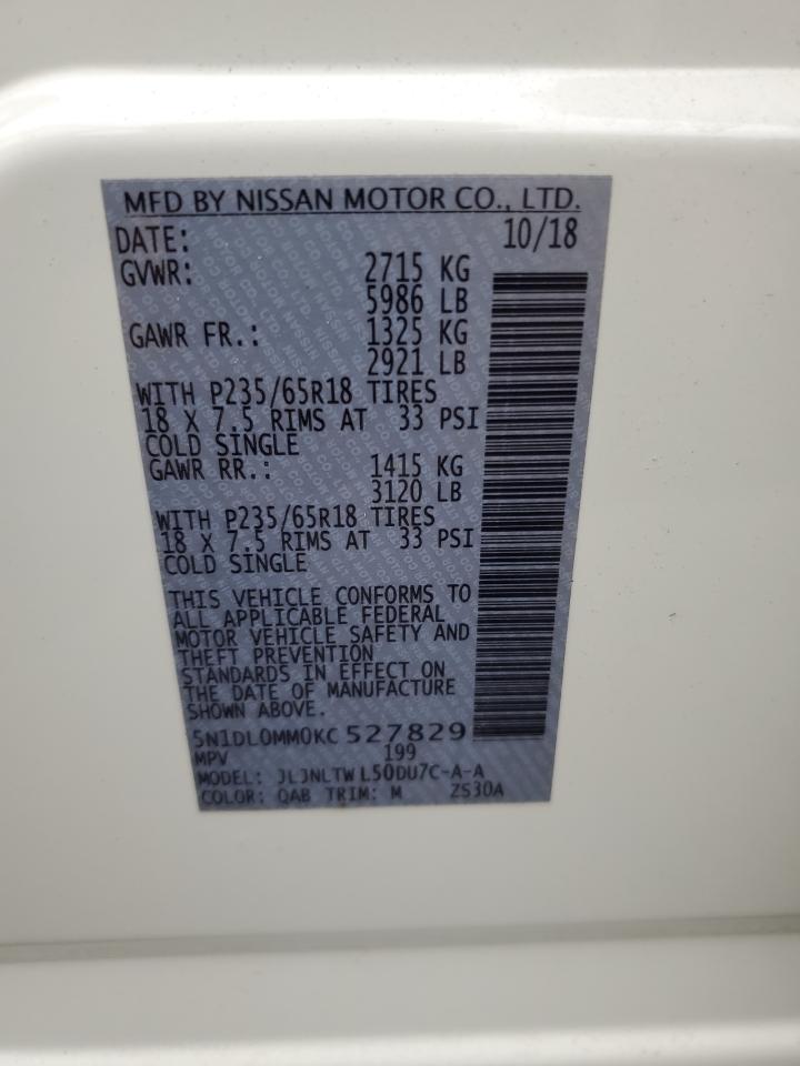 2019 Infiniti Qx60 Luxe VIN: 5N1DL0MM0KC527829 Lot: 89851075