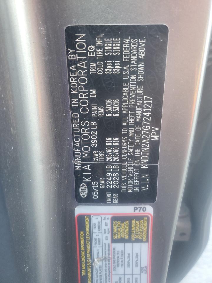 2016 Kia Soul VIN: KNDJN2A27G7241217 Lot: 81992095