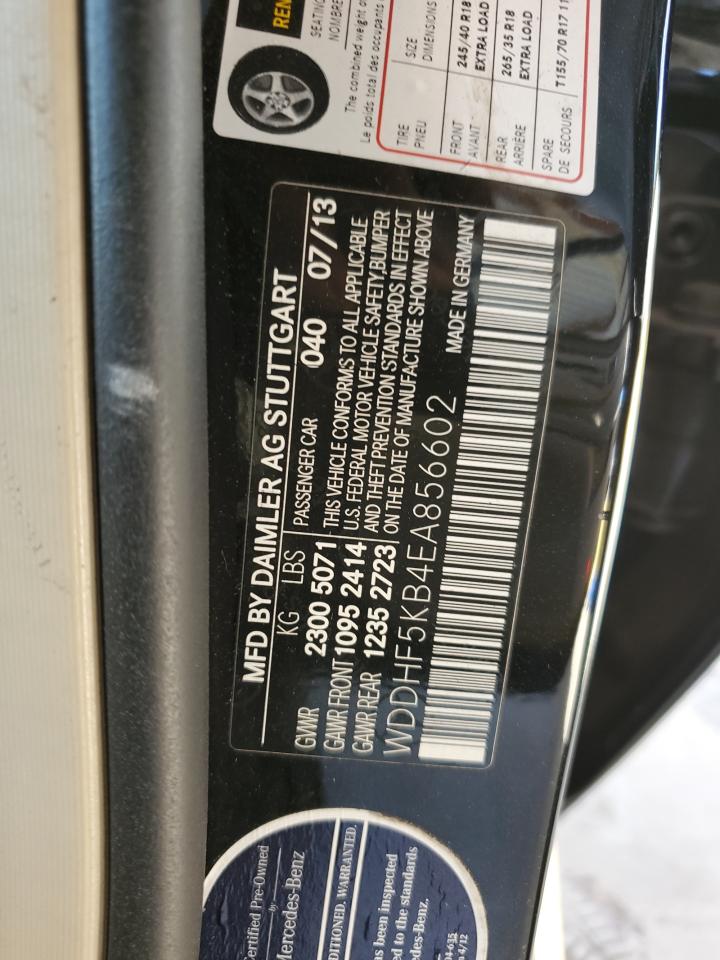 2014 Mercedes-Benz E 350 VIN: WDDHF5KB4EA856602 Lot: 84775295