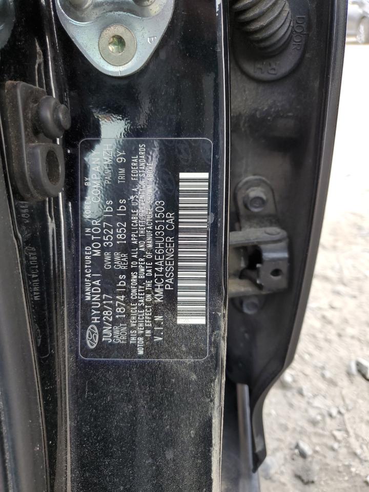 2017 Hyundai Accent Se VIN: KMHCT4AE6HU351503 Lot: 85567285