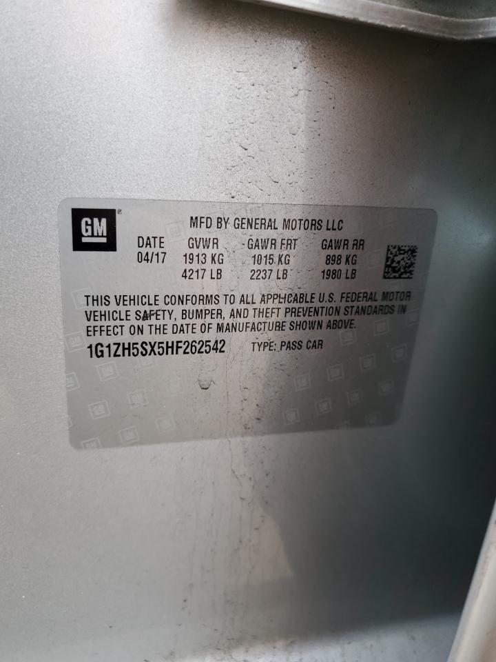 2017 Chevrolet Malibu Premier VIN: 1G1ZH5SX5HF262542 Lot: 85936895