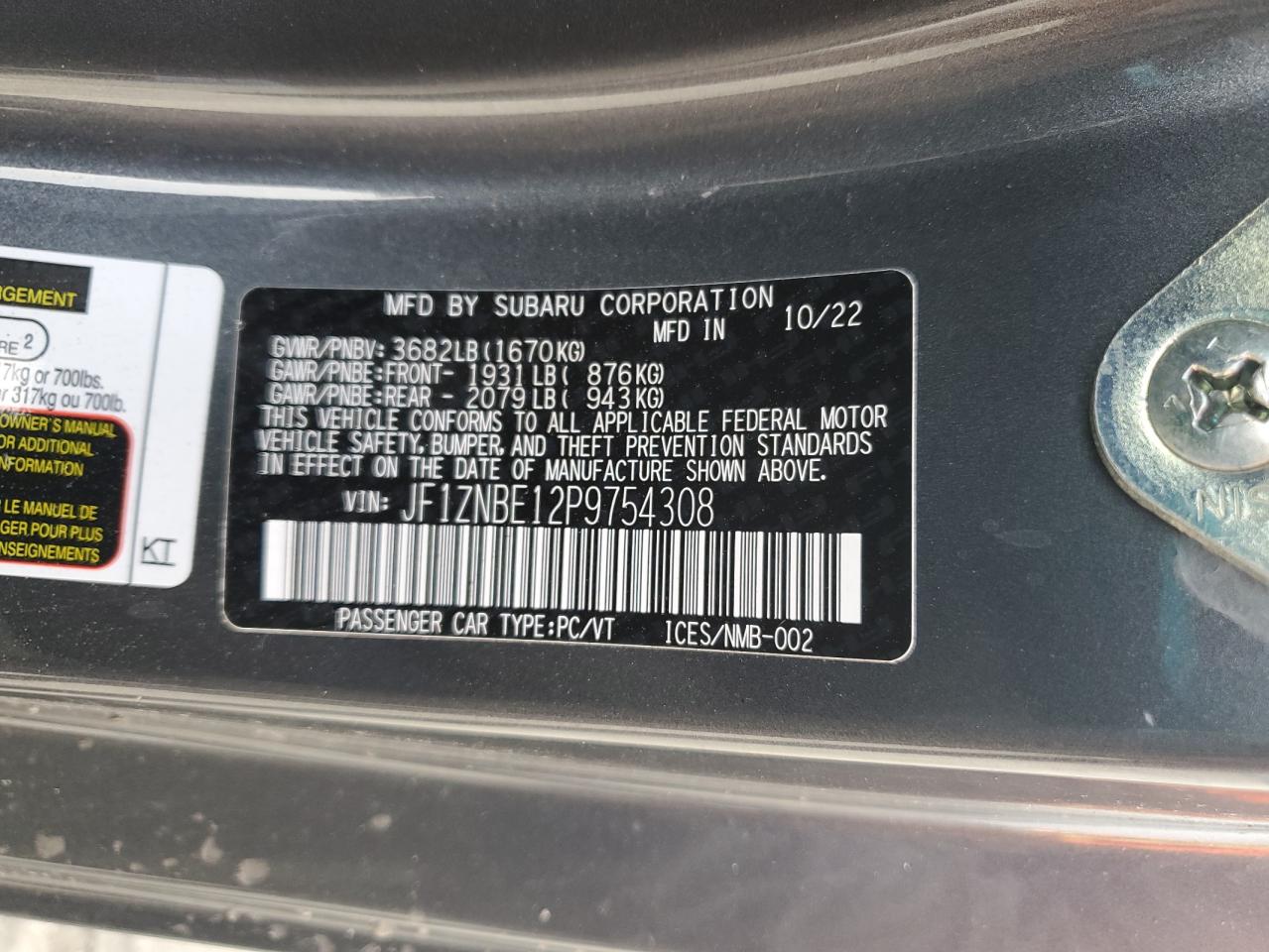 2023 Toyota Gr 86 Premium VIN: JF1ZNBE12P9754308 Lot: 82763575